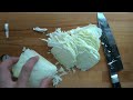 slicing cabbage with yaxell zen gyuto