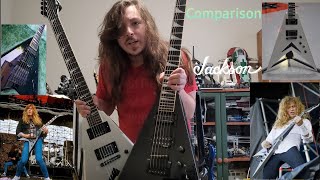 Jackson King V Dave Mustaine Megadeth guitar comparison Dean vmnt silver