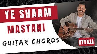 Ye Shaam Mastani | Easy Guitar chords | Kishore kumar | Musicwale