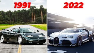 Evolution Of Bugatti Cars From 1991 - 2022 Story of Bugatti Sports car Bugatti Chiron