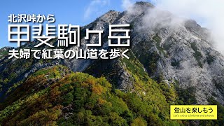 【日本百名山】甲斐駒ヶ岳　紅葉の登山道を夫婦で歩く　北沢峠から