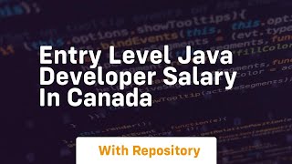 entry level java developer salary in canada