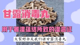 中医中药知识普及-甘露消毒丸，芳香化湿清热解毒，用于湿热蕴结所致的湿温暑温黄疸