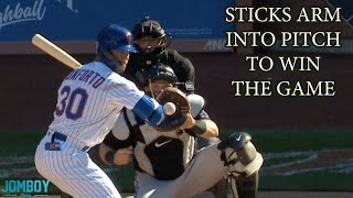 Conforto gets hit by the pitch on purpose to win the game, a breakdown