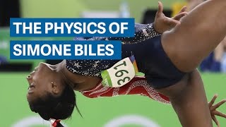 Simone Biles gravity-defying physics
