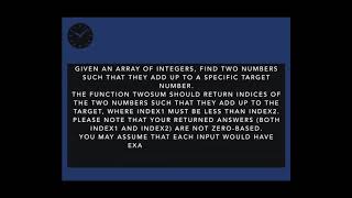 Two-Sum Classic Python Interview Question