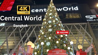 Central World|Bangkok|Walking Tour|Christmas Decoration|December 2024|Food Market|[4K]