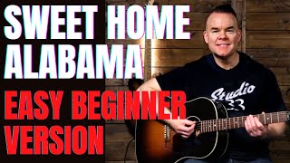 How To Play "Sweet Home Alabama" Easy Version - Beginner Acoustic Guitar Song Lesson - 4 Levels!