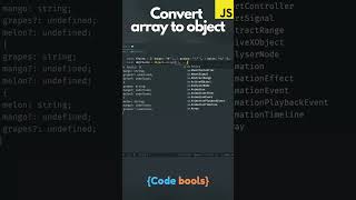 How to convert an array to an object in #javascript? #convert #object #array #coding #shortes