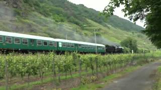 BR 42 Museums Dampflok 5519 der CFL auf der Moselstrecke nach Koblenz