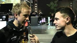 fnatic`Carn after winning against mTw at Intel Extreme Masters 5 European Final superfinal