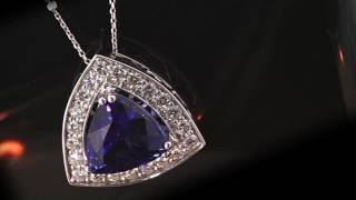 13.86 Carat Trilliant Cut Untreated Tanzanite, Loupe Clean, D-Block - David Jerome Collection