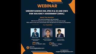 FREE Webinar | Sustainability, IFRS S1 \u0026 S2 disclosures \u0026 Own Risk Solvency Assessment (ORSA)