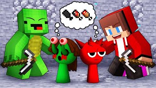 JJ and Mikey Adopted Baby SPRUNKI in Minecraft - Maizen