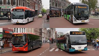 Leiden: Electrische en andere Arriva en EBS bussen in het centrum