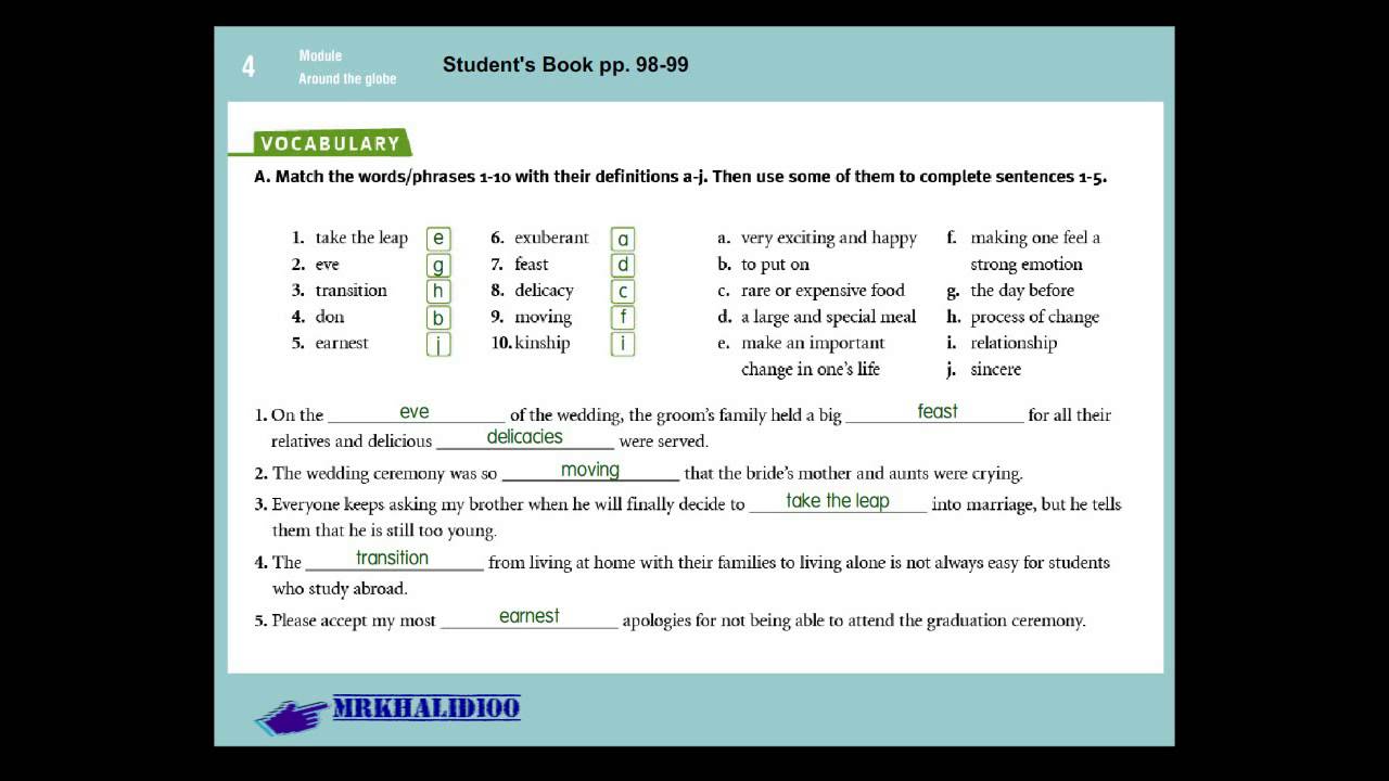 Workbook Unit 8 Youtube