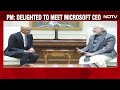 pm modi news pm modi meets microsoft ceo satya nadella discusses tech ai