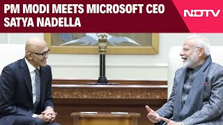 PM Modi News | PM Modi Meets Microsoft CEO Satya Nadella, Discusses Tech, AI