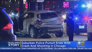 Suburban Police Pursuit Ends With Crash, Shooting In Chicago