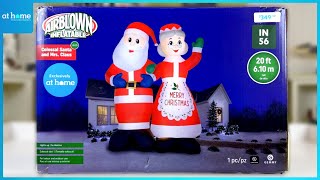 Gemmy 20FT COLOSSAL SANTA and MRS. CLAUS Airblown Inflatable Review! (At Home 2024 Exclusive)