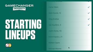 Set Starting Lineup | GameChanger University