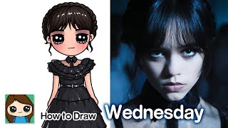 How to Draw Wednesday Addams | Rave'N Dance Dress