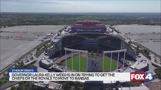 Kansas governor won't get into Chiefs, Royals bidding war