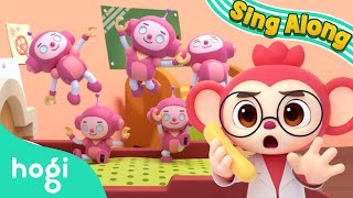 Five Little Monkeys | Sing Along with Pinkfong & Hogi | Nursery Rhymes | Hogi Kids Songs