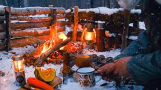 Camping in Silent Snowy Forest of Japan | Warming by Campfire Only