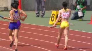 【陸上/リレー】平成26年度第53回北信越高校総体 女子4×100mR予選4組目