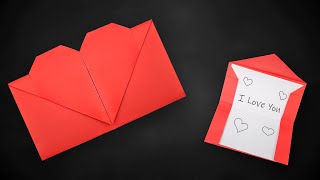 Origami: How to Fold a Heart Envelope with a Single Sheet! - Origami Valentine's Day Love Letter