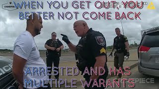 Man caught with warrants and selling fake electronics. Sergeant told him exactly how he feels.