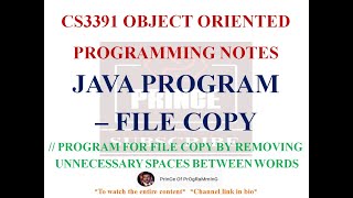 JAVA PROGRAM FOR FILE COPY | CS3391 OBJECT ORIENTED PROGRAMMING NOTES | 2021 REGULATION CSE