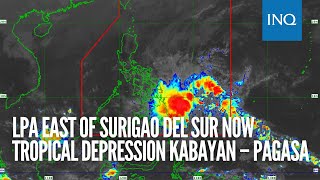 LPA east of Surigao del Sur now Tropical Depression Kabayan – Pagasa