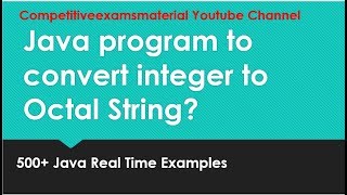 Write a java program to convert integer to octal string ?