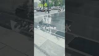 東京駅で打ち水