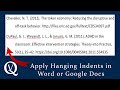 How to apply Hanging Indents to Microsoft Word or Google Docs