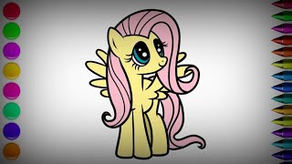 Menggambar Dan Mewarnai Fluttershy My Little Pony - Zaky Art
