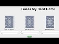 Guess My Card Game using JavaScript