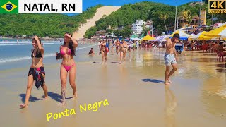 🇧🇷 How is Ponta Negra beach in Natal? [4K] beach walk - Rio Grande do Norte, Brazil