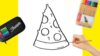 How To Draw Pizza Slice Easy - Preschool