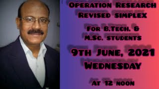 Operations Research (Revised Simplex Method)