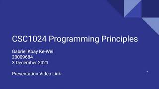Programming Project: A Mastermind Computer Game by Gabriel Koay Ke-Wei (20009684)