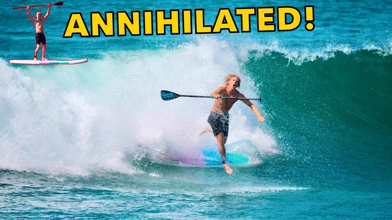 Surfer Tries Stand Up Paddle Boarding For The FIRST TIME In GNARLY ...