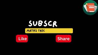 Maths Tricks | Maths Short Trick | Like Share Subscribe My YouTube Channel #mathstricks #maths