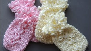 Crochet : Guantes o Manoplas para Bebes (0 a 3 meses)