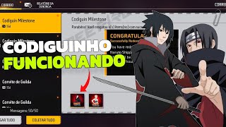 URGENTE! MAIS CODIGUIN INFINITO DO NARUTO FUNCIONANDO QUE A GARENA LIBEROU! PEGUE AGORA NO FREEFIRE