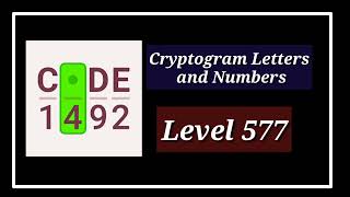 Cryptogram Level 577 Letters and Numbers