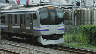 JR品川駅から、上野東京ライン快速アクティー熱海行きE231系3527E+E231系U37と特急踊り子2号東京行き185系8022M、横須賀線普通君津行きE217系1024SY-24が発車！