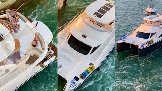 Almost CRASHED | WIDE TURN | POWERCAT 62 | Catamaran